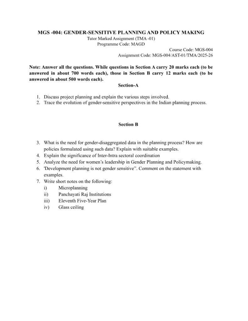 IGNOU MGS-04 Solved Assignment 2025-26 English Medium