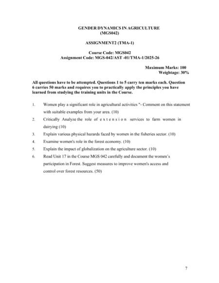 IGNOU MGS-042 Solved Assignment 2025-26 English Medium