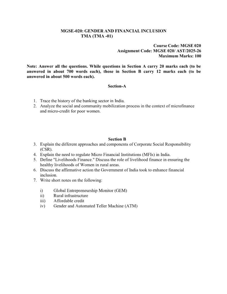 IGNOU MGSE-020 Solved Assignment 2025-26 English Medium