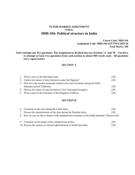 IGNOU MHI-104 Solved Assignment 2025-26 English Medium