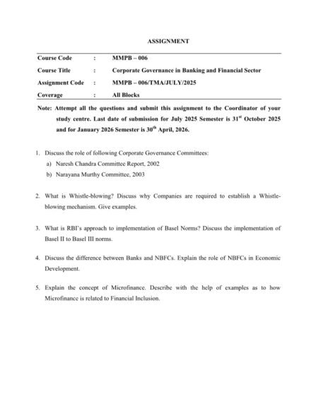 IGNOU MMPB-06 Solved Assignment 2025-26 English Medium