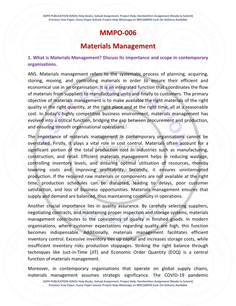 IGNOU MMPO-06 Solved Assignment 2025-26 English Medium