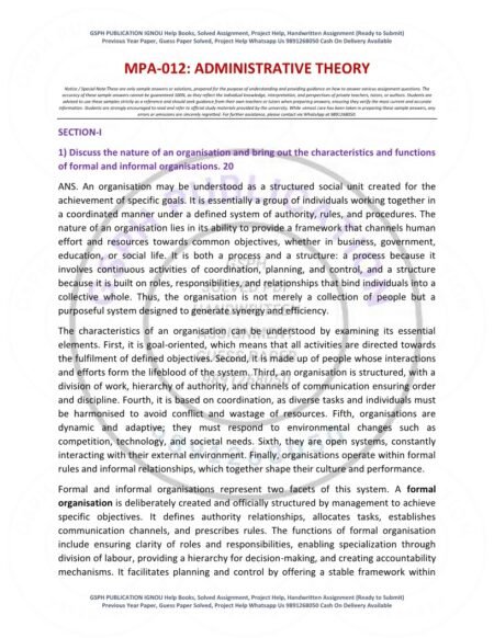 IGNOU MPA-012 Solved Assignment 2025-26 English Medium - Image 2