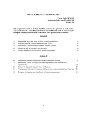 IGNOU MPA-013 Solved Assignment 2025-26 English Medium