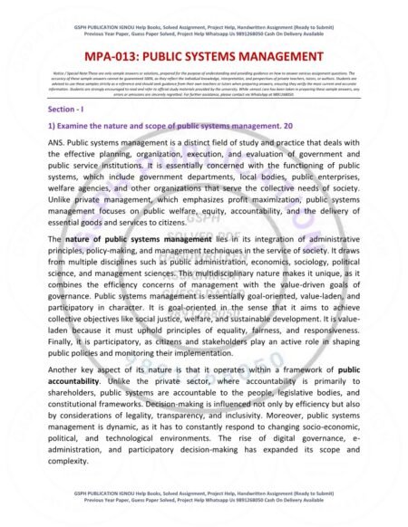IGNOU MPA-013 Solved Assignment 2025-26 English Medium - Image 2