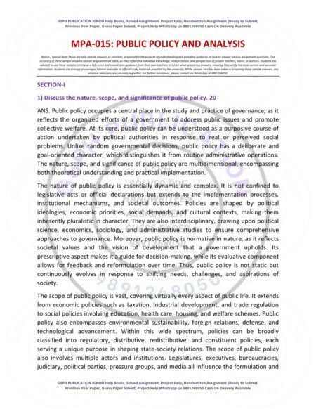 IGNOU MPA-015 Solved Assignment 2025-26 English Medium - Image 2