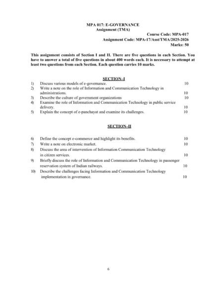 IGNOU MPA-017 Solved Assignment 2025-26 English Medium