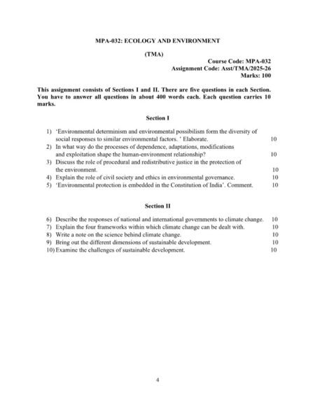IGNOU MPA-032 Solved Assignment 2025-26 English Medium