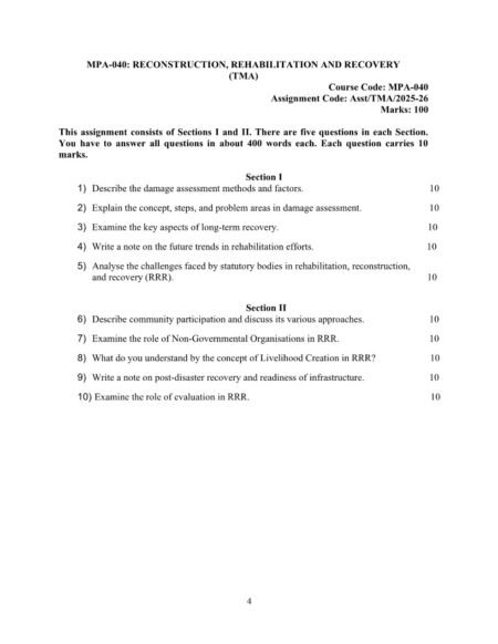 IGNOU MPA-040 Solved Assignment 2025-26 English Medium