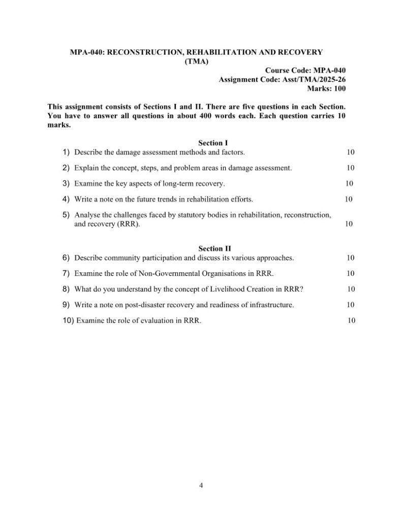 IGNOU MPA-040 Solved Assignment 2025-26 English Medium