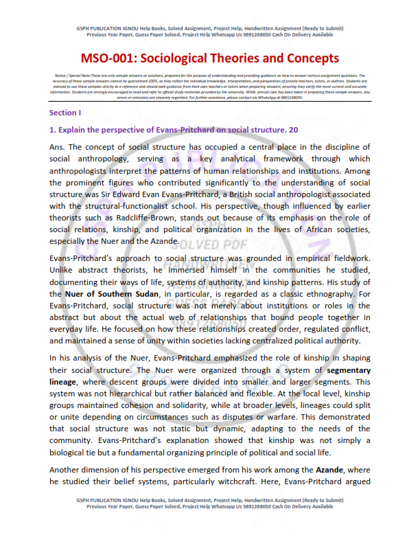 IGNOU MSO-01 Solved Assignment 2025-26 English Medium