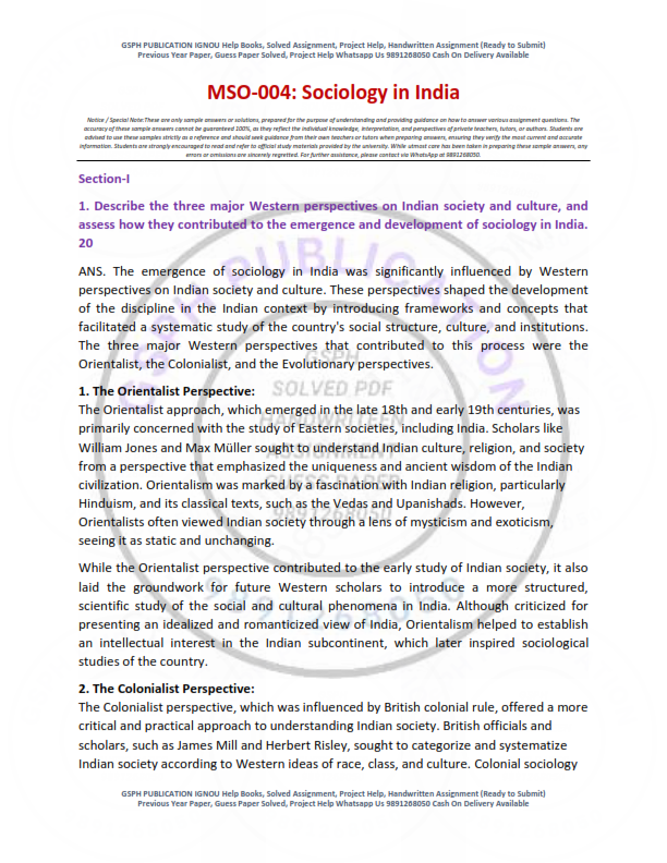 IGNOU MSO-04 Solved Assignment 2025-26 English Medium