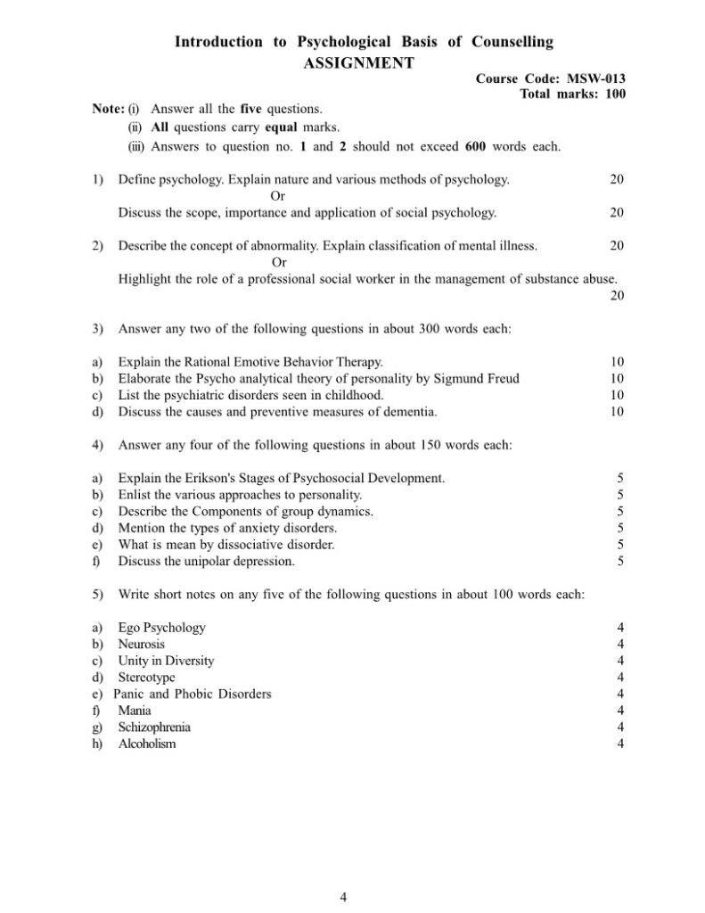 IGNOU MSW-013 Solved Assignment 2025-26 English Medium