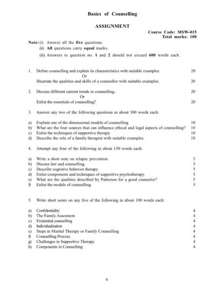 IGNOU MSW-015 Solved Assignment 2025-26 English Medium