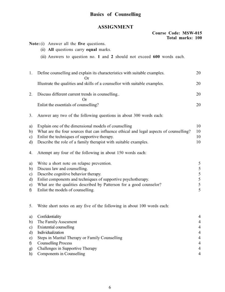 IGNOU MSW-015 Solved Assignment 2025-26 English Medium