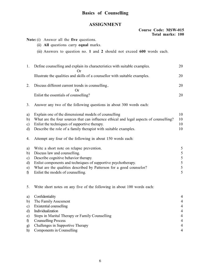 IGNOU MSW-015 Solved Assignment 2025-26 English Medium