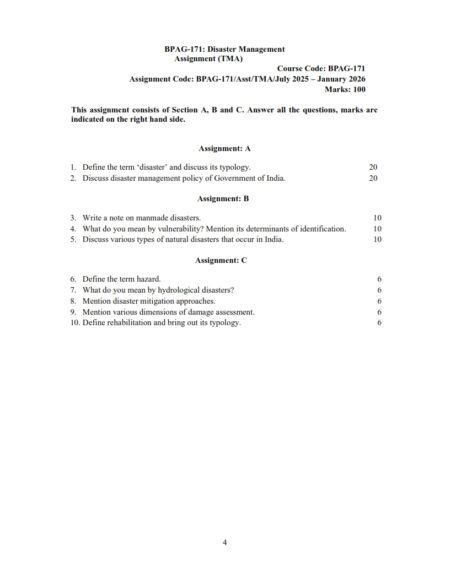 IGNOU BPAG-171 Solved Assignment 2025-26 English Medium