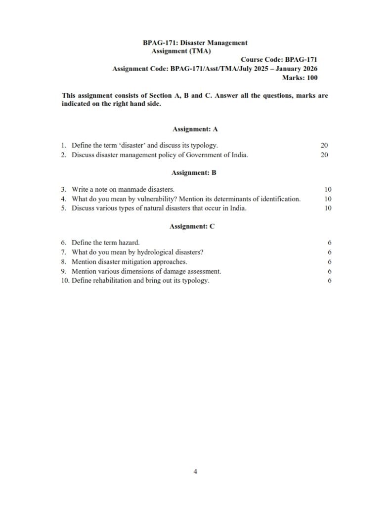 IGNOU BPAG-171 Solved Assignment 2025-26 English Medium