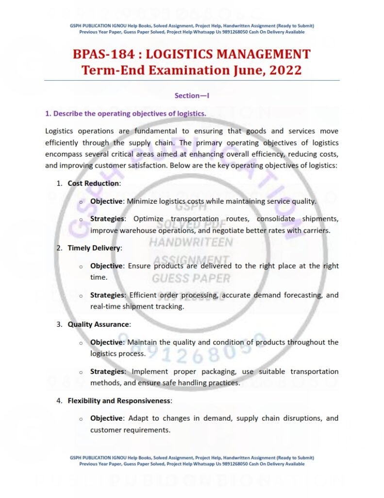 IGNOU BPAS-184 Previous Year Solved Question Paper English Medium (JUNE 2022)
