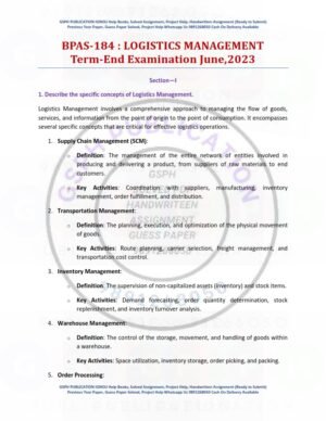 IGNOU BPAS-184 Previous Year Solved Question Paper English Medium (JUNE 2023)