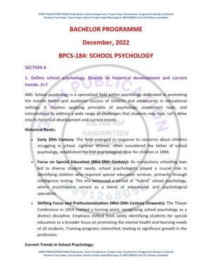 IGNOU BPCS-184 Previous Year Solved Question Paper English Medium (DEC 2022)