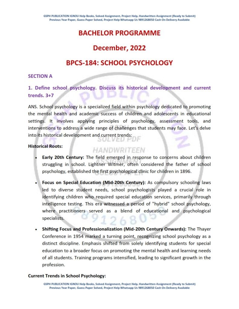 IGNOU BPCS-184 Previous Year Solved Question Paper English Medium (DEC 2022)