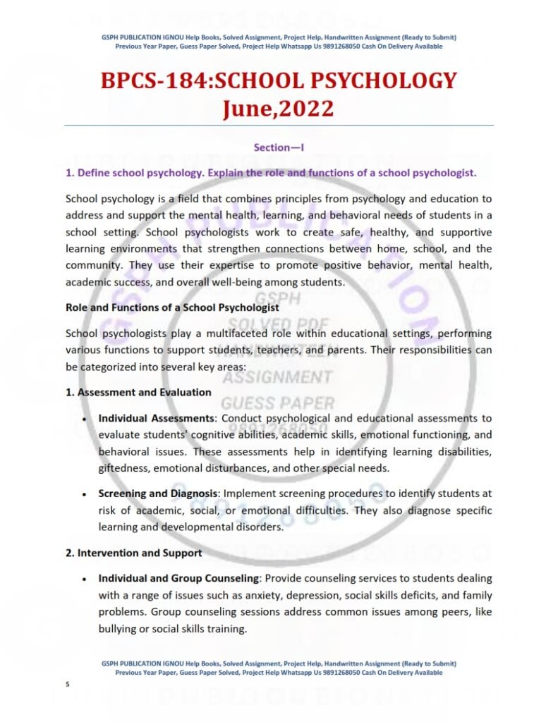 IGNOU BPCS-184 Previous Year Solved Question Paper English Medium (JUNE 2022)