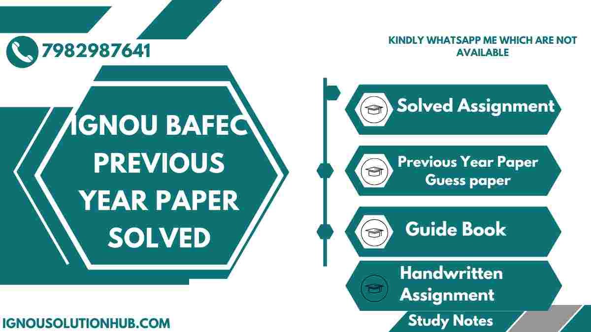 IGNOU BAFEC Previous Year Paper Solved