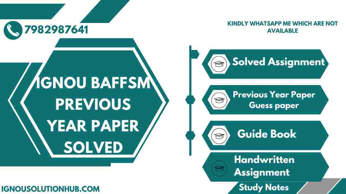 IGNOU BAFFSM Previous Year Paper Solved