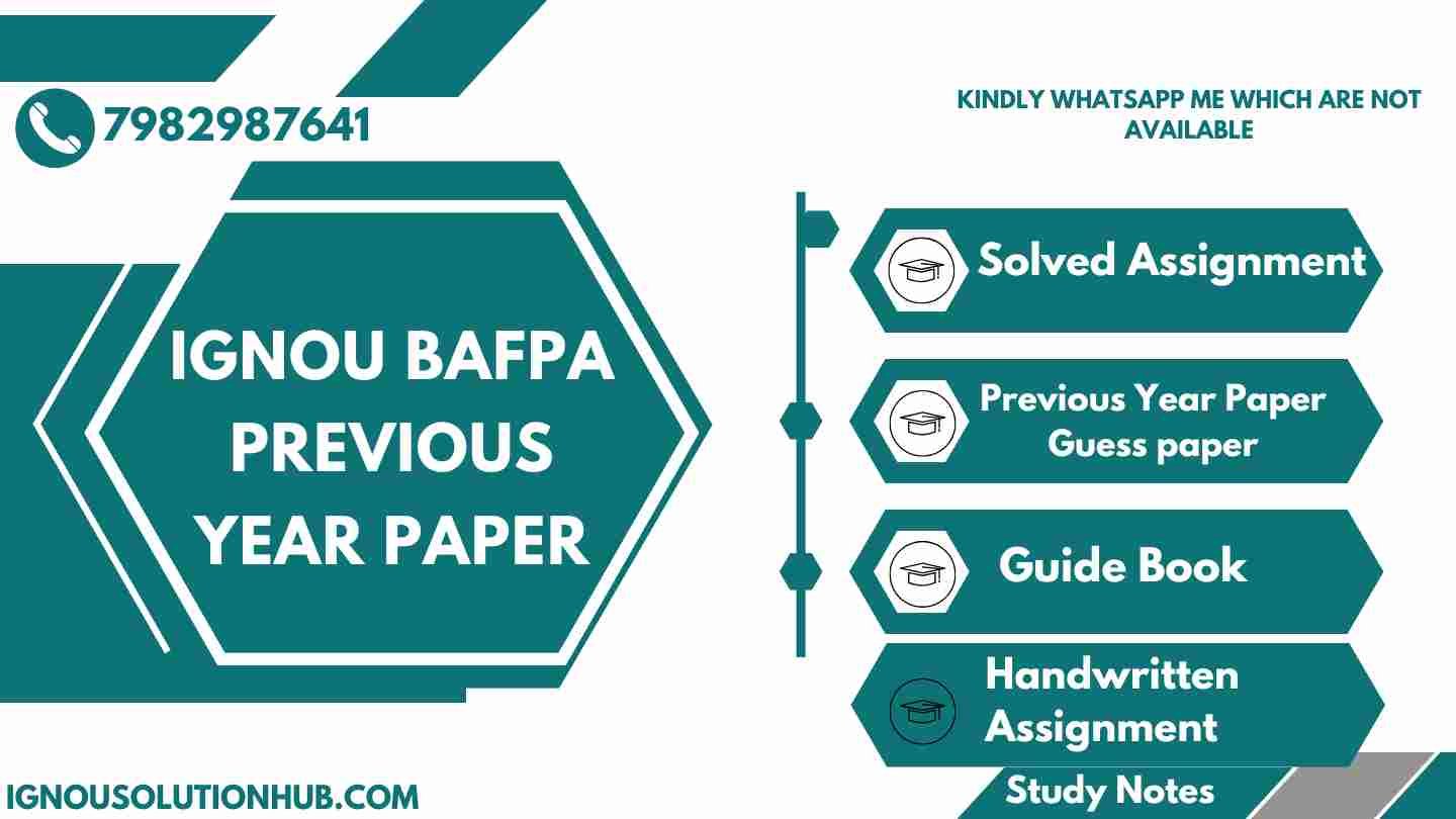 IGNOU BAFPA Previous Year Paper