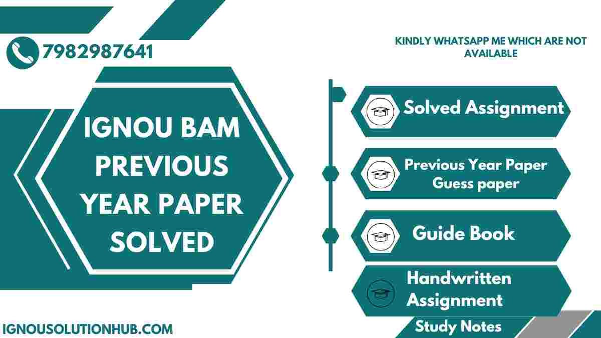 IGNOU BAM Previous Year Paper Solved