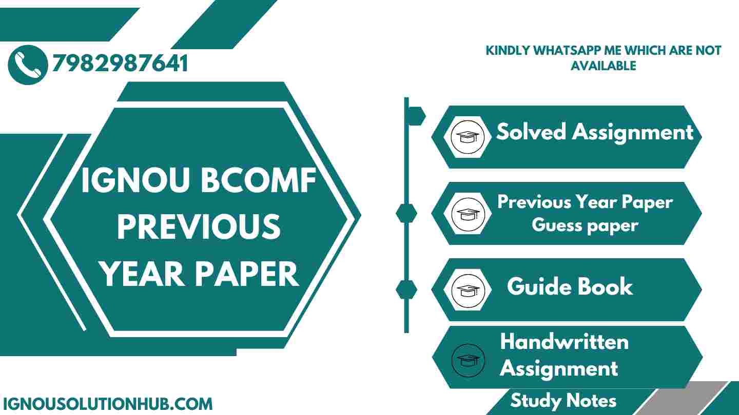 IGNOU BCOMF Previous Year Solved Papers