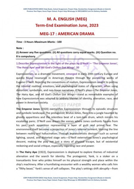 IGNOU MEG-017 Previous Year Solved Question Paper English Medium (JUNE 2023)