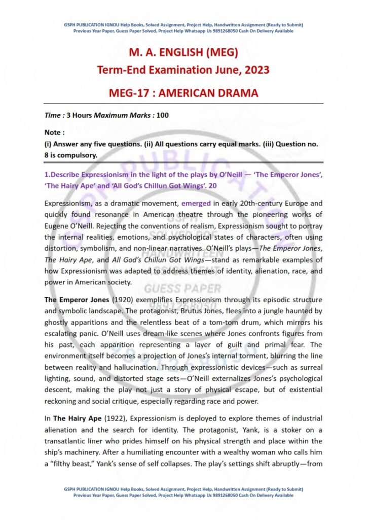 IGNOU MEG-017 Previous Year Solved Question Paper English Medium (JUNE 2023)