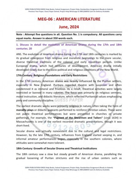 IGNOU MEG-06 Previous Year Solved Question Paper English Medium (JUNE 2024)
