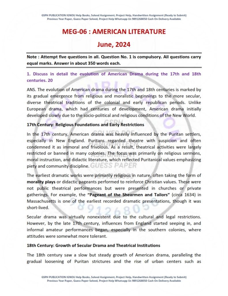 IGNOU MEG-06 Previous Year Solved Question Paper English Medium (JUNE 2024)