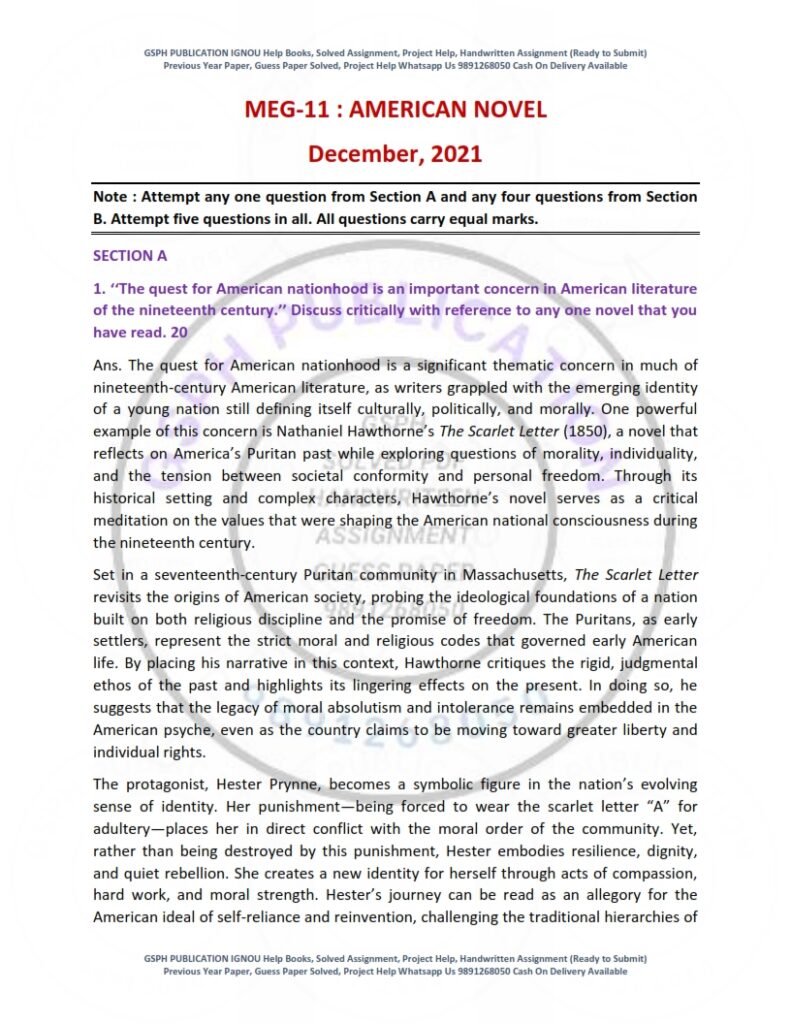 IGNOU MEG-011 Previous Year Solved Question Paper English Medium (DEC 2021)