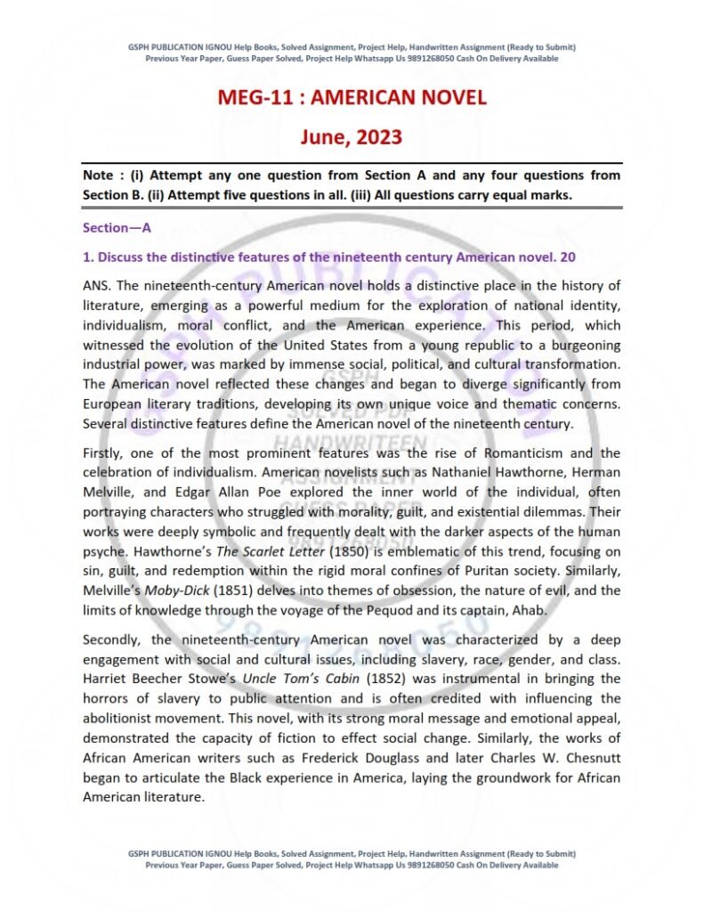 IGNOU MEG-011 Previous Year Solved Question Paper English Medium (JUNE 2023)