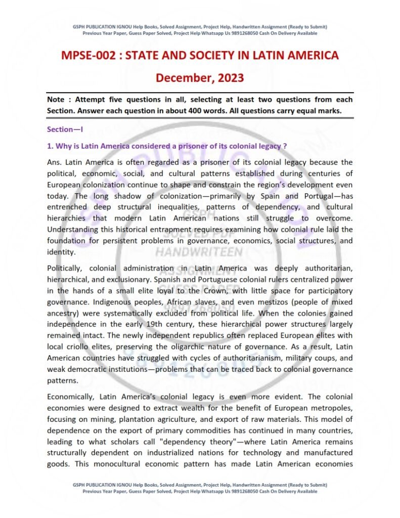 IGNOU MPSE-02 Previous Year Solved Question Paper English Medium (DEC 2023)
