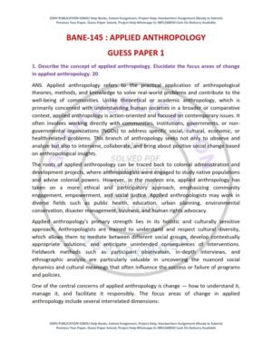 IGNOU BANE-145 Guess Paper Solved English Medium