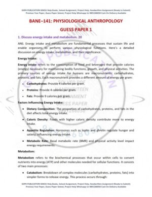 IGNOU BANE-141 Guess Paper Solved English Medium