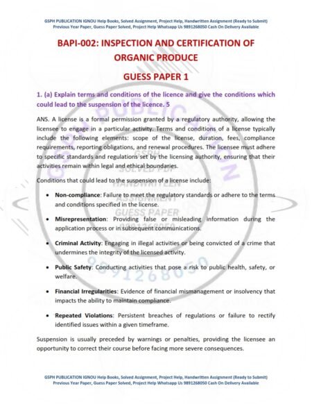 IGNOU BAPI-002 Guess Paper Solved English Medium