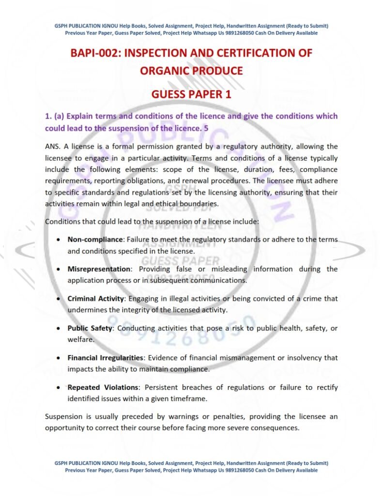 IGNOU BAPI-002 Guess Paper Solved English Medium