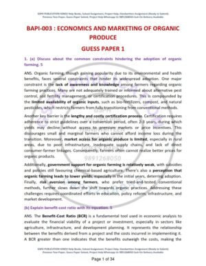 IGNOU BAPI-003 Guess Paper Solved English Medium