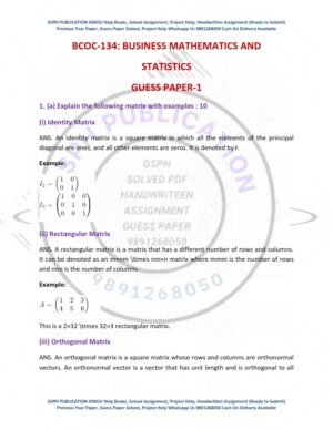 IGNOU BCOC-134 Guess Paper Solved English MediumIGNOU BCOC-134 Guess Paper Solved English Medium