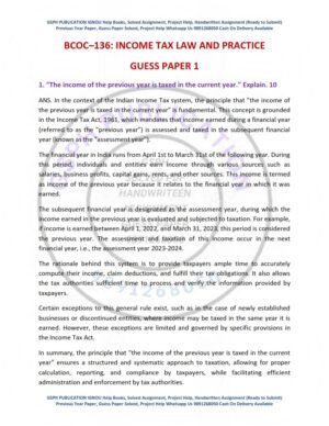 IGNOU BCOC-136 Guess Paper Solved English Medium