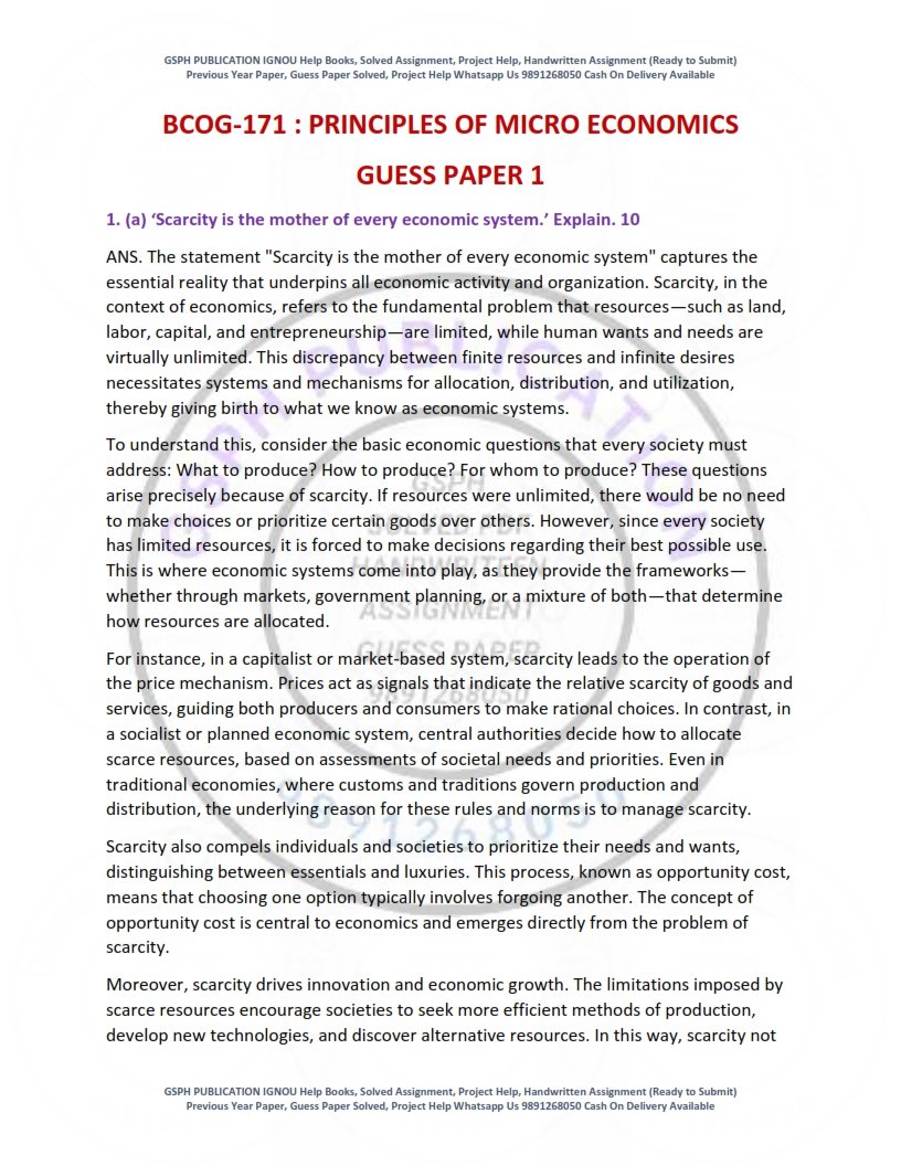 IGNOU BCOG-171 Guess Paper Solved English Medium