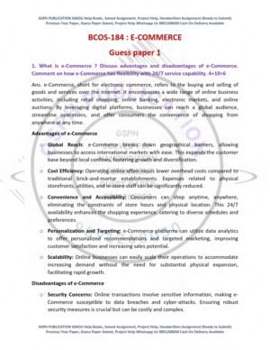 IGNOU BCOS-184 Guess Paper Solved English Medium