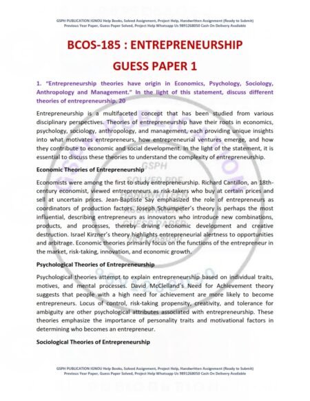 IGNOU BCOS-185 Guess Paper Solved English Medium