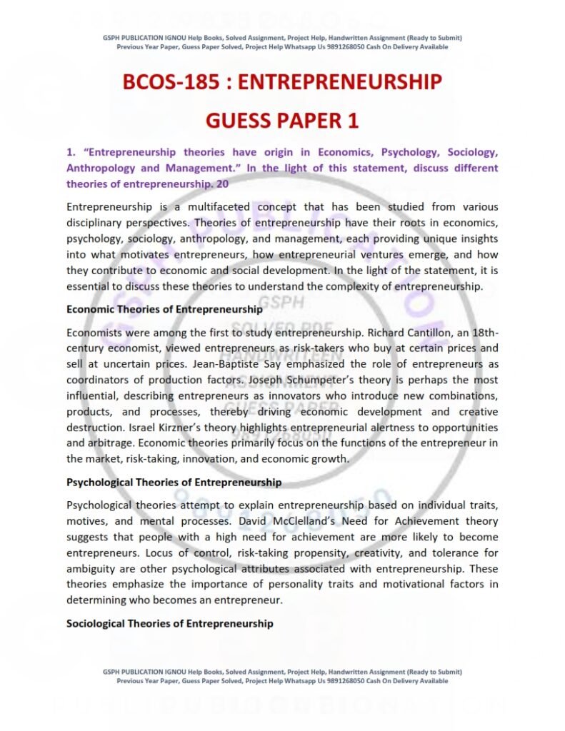 IGNOU BCOS-185 Guess Paper Solved English Medium